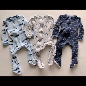3 x ZippyJamz Pajamas (9-12 months)
